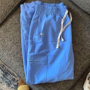 Figs high-waisted Zamora jogger scrub pants in ceil blue